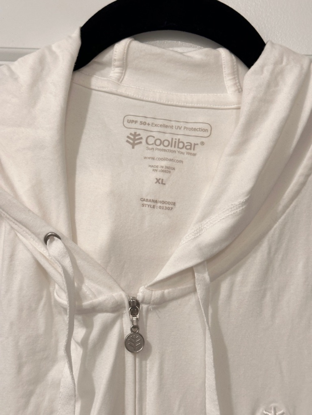 Coolibar White Hooded Full-Zip Cabana Hoodie - Picture 3 of 3